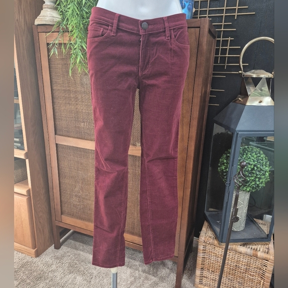 LOFT Deep Red Corduroy Trousers - Picture 2 of 9